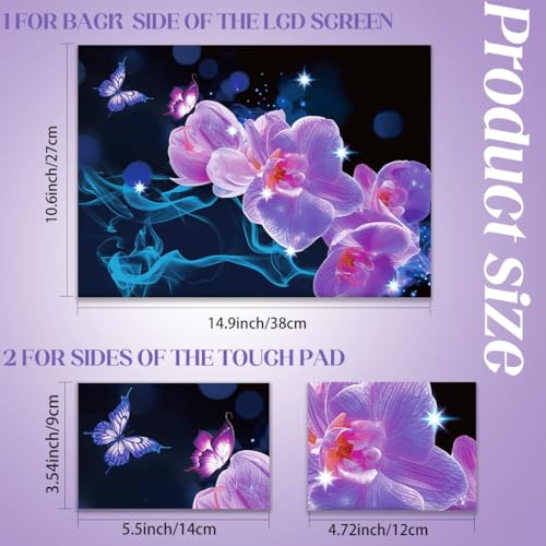 SUPERDANT Flashy Phalaenopsis Laptop Skin Sticker Decal Flower Universal Laptops Notebook Skin Sticker 12 13 13.3 14 15 15.4 15.6 Inches Vinyl Laptop Cover Stickers Removable Waterproof Black Purple