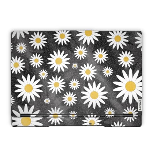 Glossy Glitter Laptop Skin Compatible with Lenovo Legion 5 Gaming Laptop (15IRX9) 2024 - Daisies - Premium 3M Vinyl Protective Wrap Decal Cover - Easy to Apply | Crafted in the USA - color: Daisies, size: Legion 5 Gaming (15IRX9) 2024 Full Cover Skin, sty