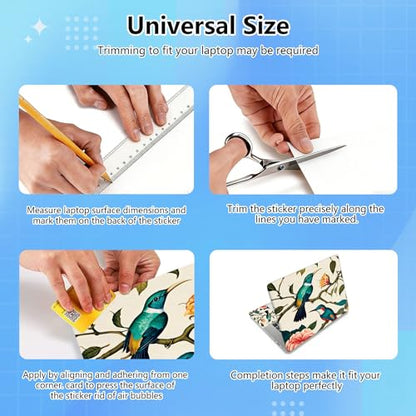 Universal Laptop Skin Sticker Decal for 11.6”12" 13" 13.3" 14" 15" 15.4" 15.6" Reusable Waterproof Scratch-Scratch Resistant Protective Vinyl Laptop Notebook Skin Stickers - Bird Flowers - color: Bird flowers