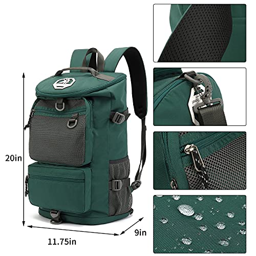 Kalesi Gym Duffle Bag Backpack 4-Way Waterproof with Shoes Compartment for travel Sport Hiking laptop - color: Green