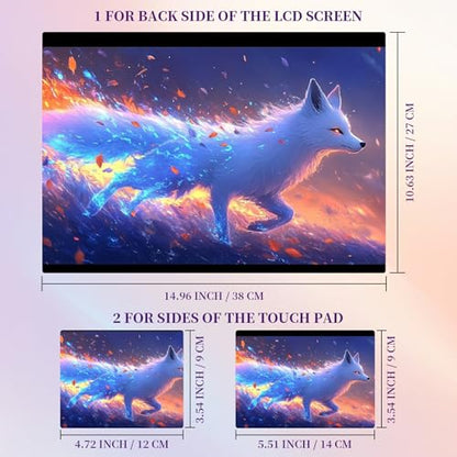 Laptop Skin Sticker Laptop Cover for 12" 13" 13.3" 14" Laptop Stickers,Reusable Skin Sticker Cover Personalized Art Waterproof & Scratch-Resistant Protector Case,White Fox - color: White Fox