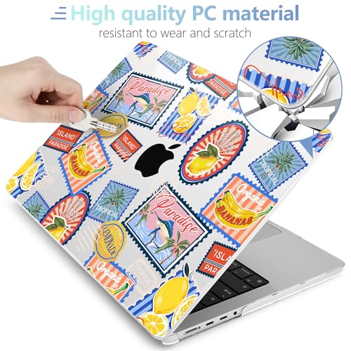 MEEgoodo Case for MacBook Pro 16 inch 2026 2024 2023 2021, Laptop Hard Shell Compatible with M5 M4 M3 M2 M1 Pro/Max Chip, Fit Model A3429/A3428/A3403/A3186/A2991/A2780/A2485, Retro Tropical Pattern - color: Retro Tropical Pattern