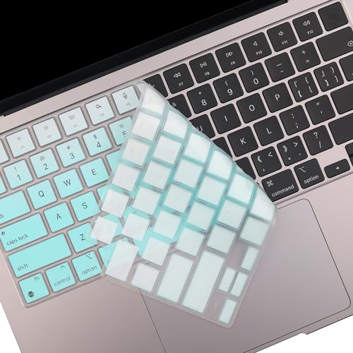 2 Pack Keyboard Cover Skin for 2026-2023 MacBook Air 13" 15" M5 M4 M3 M2, 2026-2021 MacBook Pro 14" 16" M5 M4 M3 M2 M1 Pro/Max, 14.2" 16.2" MacBook Pro /13.6" 15.3" MacBook Air, US,Ombremint - color: Ombremint+TPU