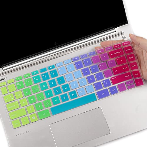 Keyboard Cover for HP Stream 14" Laptop, HP Laptop 14-dq/dk/cf/fq 14-cf0006dx 14-cf2033wm 14-cf0013dx cf2733wm 14-cf2112wm 14-cf2111wm 14-fq1025cl 14-fq0013dx 14-fq0045nr 14-fq1003cl fq0032ms -Rainbow - color: Rainbow