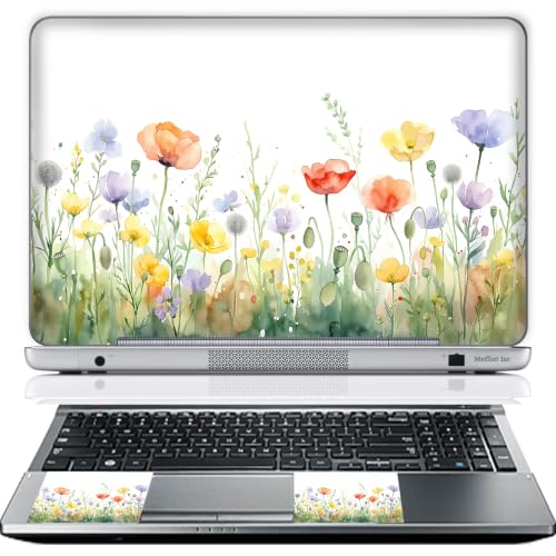 13 13.3 Inch Laptop Skin Sticker Cover Premium Sticker Cover Art Decal Decorative (Included 2 Wrist Pad Skins) - Watercolor Wildflower - color: 3725, size: 13 Inch