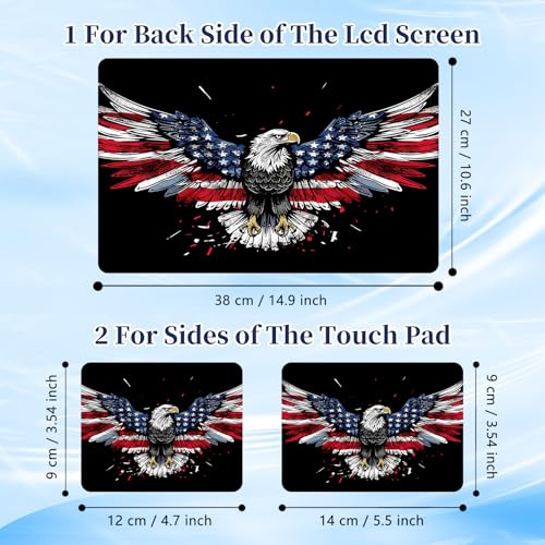 Universal Laptop Protective Skin,Trim-to-Fit Vinyl Sticker for 13–16 Inch Laptop,MacBook,Tablet & Notebook,Scratch-Proof Waterproof Cover,American Eagle Flag Wing - color: American Eagle Flag Wing