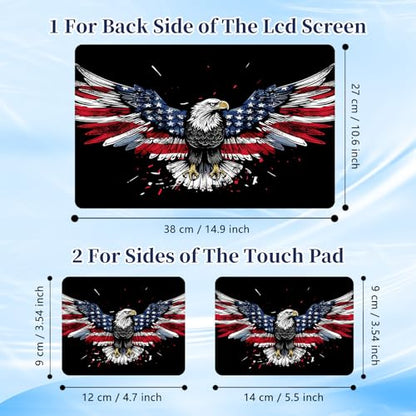 Universal Laptop Protective Skin,Trim-to-Fit Vinyl Sticker for 13–16 Inch Laptop,MacBook,Tablet & Notebook,Scratch-Proof Waterproof Cover,American Eagle Flag Wing - color: American Eagle Flag Wing