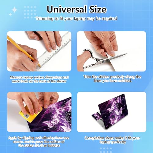 Universal Laptop Skin Sticker Decal for 11.6”12" 13" 13.3" 14" 15" 15.4" 15.6" Reusable Waterproof Scratch-Scratch Resistant Protective Vinyl Laptop Notebook Skin Stickers - Pink Butterflies - color: Pink Butterflies