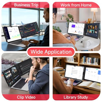 Ultra-Thin Laptop Screen Extender 14" - Dual Portable Monitor Lightweight 1080P IPS Second Extra Screen for Remote Work/Business/Travel/Home Office, Compatible with Windows/Mac/Chrome - size: 14.2"