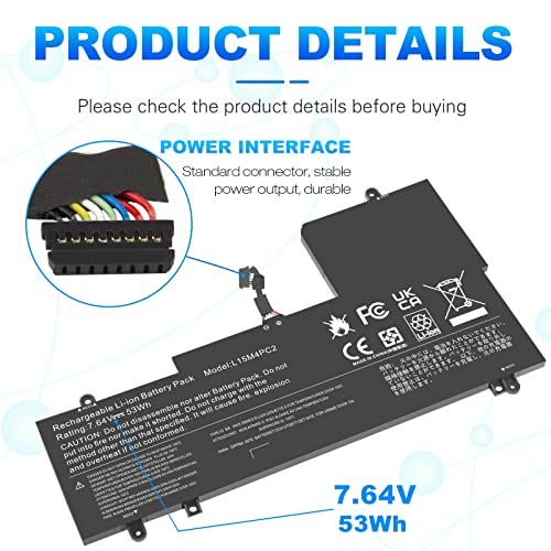 L15L4PC2 L15M4PC2 Laptop Battery Compatible with Lenovo Ideapad Yoga 710-11 710-14IKB 710-14ISK 710-15IKB 710-15ISK 710-151KB 710-14ISK-IFI 710-14ISK-ISE Series Notebook 5B10K90802 5B10K90778
