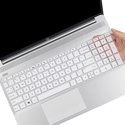 Keyboard Cover for 17.3" HP Laptop 17-by 17-by2053cl 17-by4633dx 17-by0061st 17-by0021dx, HP Envy 17m-ae011 17m-ae111 /17.3 hp 17-bs Series 17-bs010 17-bs020 17-bs019 17-bs049 /15.6" HP Envy X360 15 - color: White