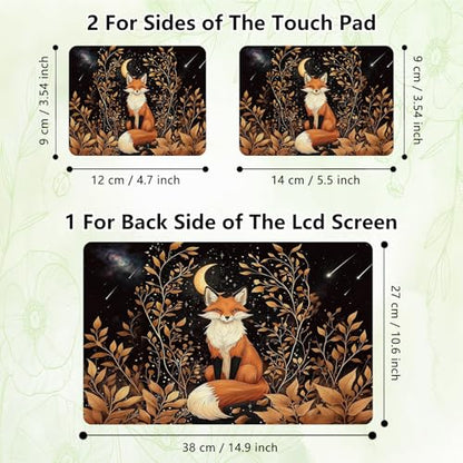 Laptop Skin Sticker Decal, Universal Reusable Vinyl Laptop Cover for 12" 13" 13.3" 14" 15" 15.4" 15.6" Notebook PC, Waterproof Scratch-Resistant with 2 Wrist Pads, Easy to Apply & Remove,Cute Fox - color: Cute Fox