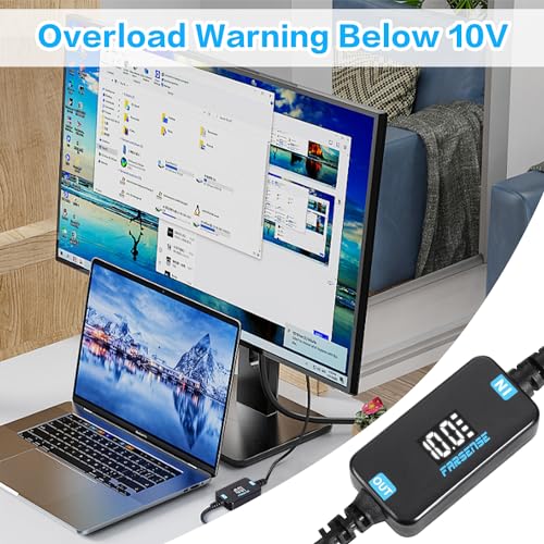 FARSENSE USB DC 5V to 12V Step Up Power Cable(3FT),USB C to DC 12V Adapter with DC Jack 5.5 x 2.5mm(Compatible with 5.5 x 2.1) and 3.5 x 1.35mm, Boost Converter Supports Voltage Display