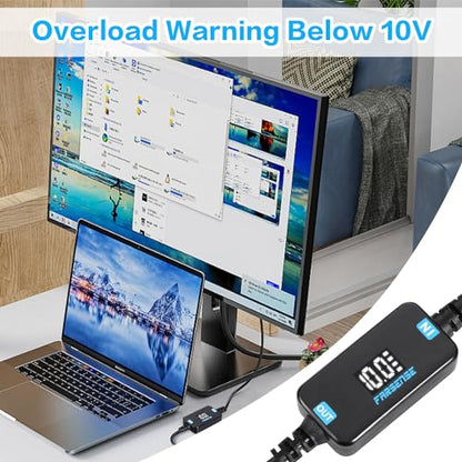 FARSENSE USB DC 5V to 12V Step Up Power Cable(3FT),USB C to DC 12V Adapter with DC Jack 5.5 x 2.5mm(Compatible with 5.5 x 2.1) and 3.5 x 1.35mm, Boost Converter Supports Voltage Display