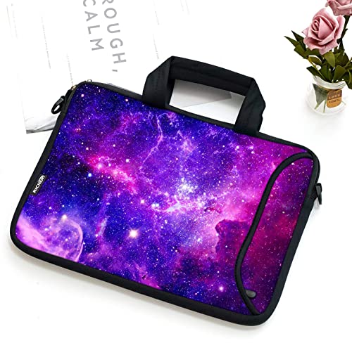 17 inch Laptop Shoulder Bag Carrying Case with Handle Fits 15.6/16/17/17.3/17.4 inch Laptop Notebook (16-17.3 inch, Purple Galaxy) - color: Purple Galaxy