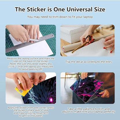 Universal Laptop Skin Sticker with 2 Wrist Pad Skins, Waterproof Scratch Resistant Vinyl Laptop Cover Decal, Cut to Fit for 11–15.6 Inch MacBook HP Dell Lenovo, Devil - color: Devil