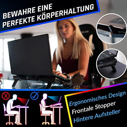 KLIM Wind Laptop Cooling Pad - More Than 500,000 Units Sold - New - Powerful Rapid Action Laptop Cooler - Laptop Stand with 4 Cooling Fans - 2 USB Ports - PC Mac PS5 PS4 Xbox One - Cobra Red - color: Red