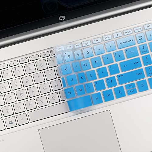Keyboard Cover for 15.6 HP Pavilion 15-eg 15t-eg 15-eh 15-eg2073cl 15t-eg100/eg000 15-eg1053cl 15-eg0050wm 15-eg2053cl 15z-eh100 15-eg1073cl 15-eg2055cl 15-eg2097nr 15-eg0025nr 15-eg0165st 15-eg0167st - color: GradualBlue