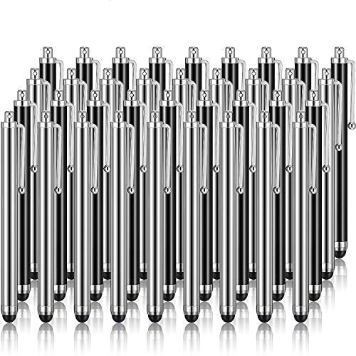 Outus 36 Pack Stylus Pen for Touchscreen, Soft Tip for Writing & Drawing, Classroom & Student Use, Teacher School Supplies, Learning, Office & Home(Black, Silver) - color: Black, Silver