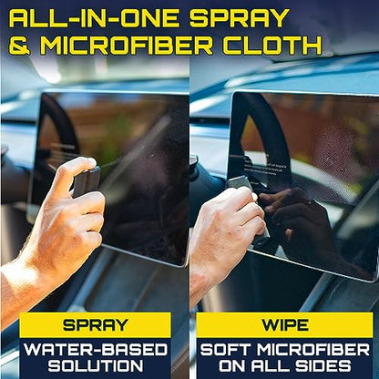 Car Screen Cleaner Spray And Wipe, 2-in-1 Spray and Microfiber Cloth Touch Screen Cleaner For Car Display, Cell Phone, Laptop, IPad, IPhone, Macbook Air, Computer (Black) - color: Screen Cleaner (Black)