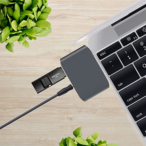 DriverGenius USB C External Stereo Sound Card - USB Type C to 3.5mm TRRS Audio Interface Adapter w/USB 3.0 Port, for PC/Laptop (U3AU001)