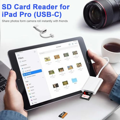 for iPhone 17e 17 Air 17 Pro Max, SD Card Reader for iPhone 16e 16 Pro Max Plus 15 iPad Mac, USB C Micro SD Card Adapter Camera Memory Card Reader for SD,Micro SD,SDHC,SDXC,TF Card,Micro SDHC,UHS-I/II