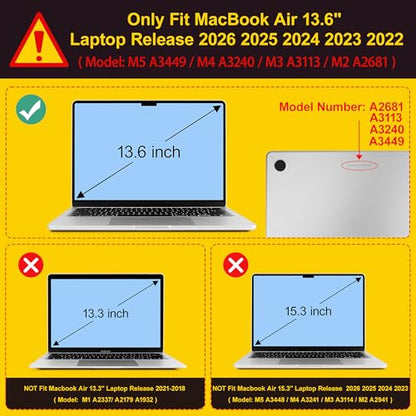 Tuiklol for MacBook Air 13 inch Case M5 2026 M4 2025 M3 2024 M2 2022 Release Model A3449 A3240 A3113 A2681,Plastic Hard Shell Cover for MacBook Air 13.6 with Touch ID, Birth of Galaxy - color: Birth of Galaxy