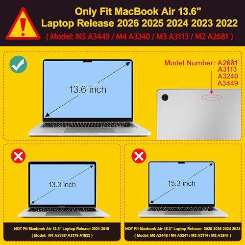 Tuiklol for MacBook Air 13 inch Case M5 2026 M4 2025 M3 2024 M2 2022 Release Model A3449 A3240 A3113 A2681,Plastic Hard Shell Cover for MacBook Air 13.6 with Touch ID, Birth of Galaxy - color: Birth of Galaxy