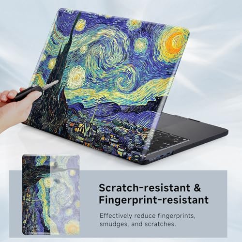 Funut for MacBook Pro 13 inch Case 2025 2024 2023-2016 M2 M1 A2338 A2251 A2289 A2159 A1989 A1706 A1708, Laptop Plastic Hard Shell MacBook Pro 13" Case Touch Bar, Van Gogh Starry Sky - color: 01 Starry Night, size: 2016-2024 Macbook Pro 13 Inch M1 M2