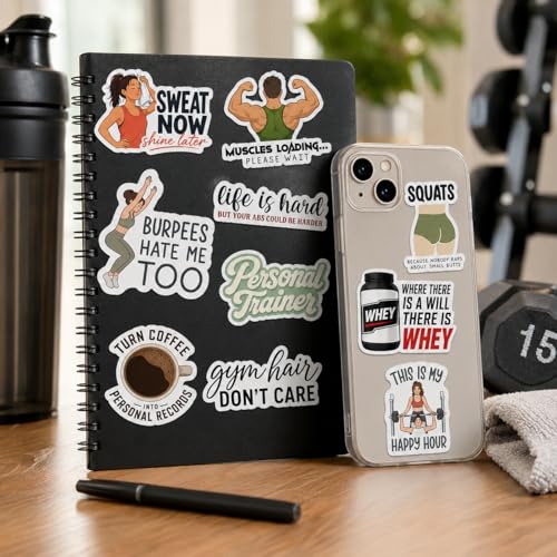 10Pcs Personal Trainer Stickers Fitness Motivation Vinyl Decals Waterproof Personal Trainer Sticker Pack for Laptop Water Bottle Journal, Gym Gift for Trainers Clients Athletes - color: Personal Trainer