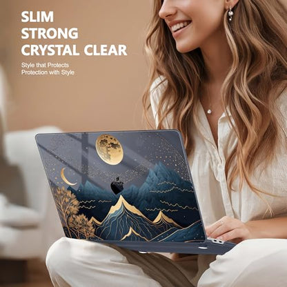 May Chen Compatible with MacBook Air 13 inch Release 2021 2020 2019 2018 (Models: M1 A2337/A2179/A1932), Plastic Hard Shell Case for MacBook Air 13 with Retina Display & Touch ID, Starry Mountain - color: Starry Mountain