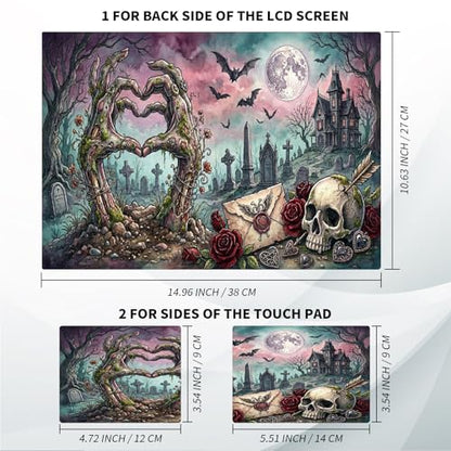 Universal Laptop Skin, DIY Cut-to-Fit Vinyl Cover Compatible with HP, Dell, Lenovo, Mac (13.3" to 15.6"), Anti-Scratch, No Residue & Bubble-Free Protective Decal Sticker, Gothic Zombie Heart - color: Gothic Zombie Heart