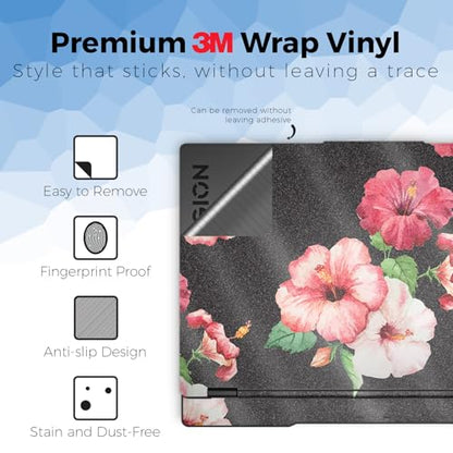 Glossy Glitter Laptop Skin Compatible with Lenovo Legion 5 Gaming Laptop (15IRX9) 2024 - Hibiscus - Premium 3M Vinyl Protective Wrap Decal Cover - Easy to Apply | Crafted in the USA - color: Hibiscus, size: Legion 5 Gaming (15IRX9) 2024 Full Cover Skin, s