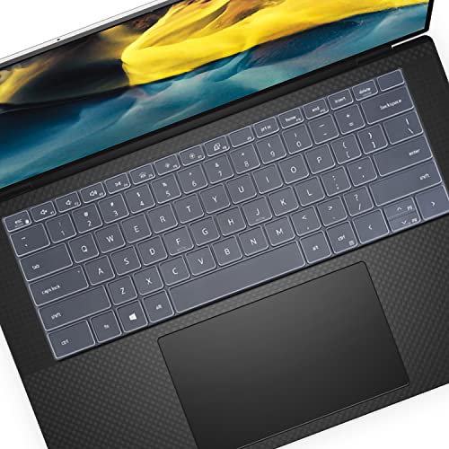 Keyboard Cover for 2025-2022 Dell XPS 15 9500 9510 9520 9530 15.6 Inch & XPS 17 9720 9700 9710 9730 17 Inch & DELL Precision 5770 5570 5760 5560 15.6" 17.3" US Layout (NOT FIT XPS 13 14 16 inch) - color: Clear