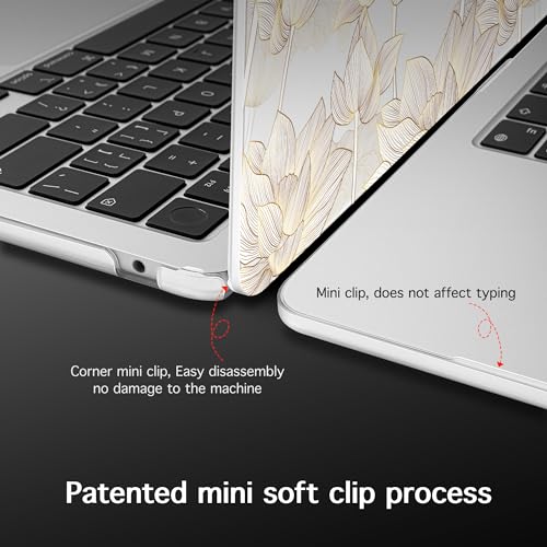 for 2026 MacBook Air 13-inch Laptop Case M5 2026 M4 2025 M3 2024 M2 2022 Release Model A3449 A3240 A3113 A2681, Hard Shell Cover for MacBook Air 13.6 inch, Lotus - color: Lotus