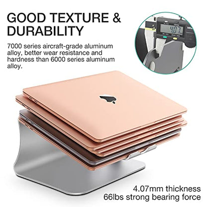 Laptop Stand, Aluminum Notebook Holder Riser Heat-Vent for MacBook Air/Pro, Dell, HP, Lenovo, Microsoft Surface, Samsung 11-16 inches Notebook (Space Silver) - color: Space Silver