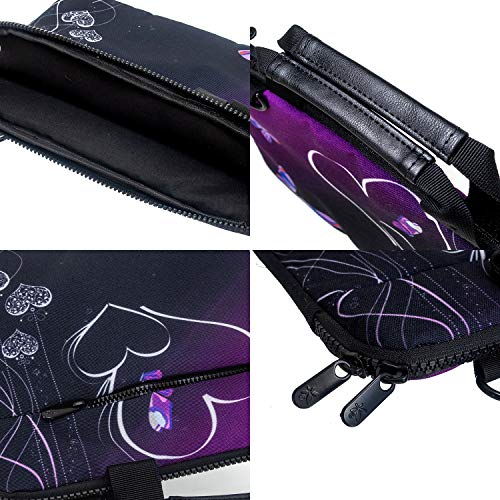 icolor 14.5 15 15.6 Inches Canvas Laptop Shoulder Bag Case,Messenger Bag Sleeve Pouch,Travel Briefcase,Computer Ultrabook Notebook Protective Carrying Bag with Adjustable Strap,Heart & Butterfly - color: Csh15-05
