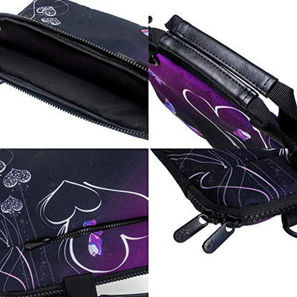 icolor 14.5 15 15.6 Inches Canvas Laptop Shoulder Bag Case,Messenger Bag Sleeve Pouch,Travel Briefcase,Computer Ultrabook Notebook Protective Carrying Bag with Adjustable Strap,Heart & Butterfly - color: Csh15-05