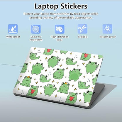 Universal Laptop Skin Sticker with 2 Wrist Pad Skins, Waterproof Scratch Resistant Vinyl Laptop Cover Decal, Cut to Fit for 11–15.6 Inch MacBook HP Dell Lenovo, Frog Heart - color: Frog Heart