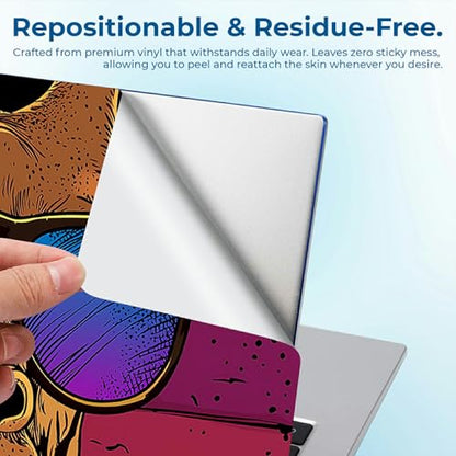 Reusable Universal Laptop Skin Sticker, Cut to Fit for 11.6–15.6 Inch Laptops, Waterproof Protective Film, No-Residue - Giraffe Glasses - color: Giraffe Glasses