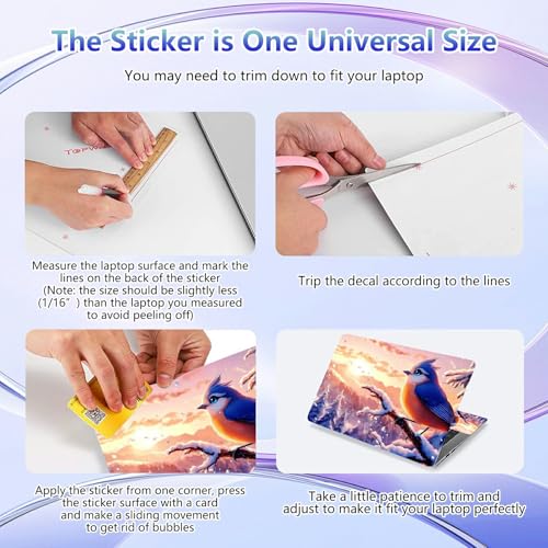Laptop Skin Sticker Decal Cover,Beautiful Bird | DIGTIALL Universal Laptop Skin Sticker, Waterproof Removable Notebook Decal Protector Cover for 12 13 14 15 Inch Laptops - color: Beautiful Bird