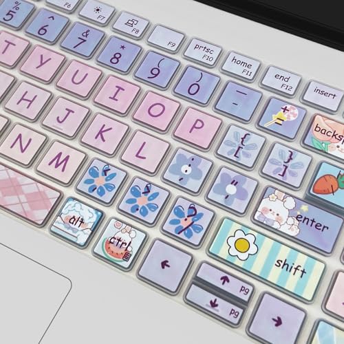 Cute Keyboard Cover for Dell Inspiron 15 3000 5000 7000 3510 3511 3515 3525 3530 3535 5510 5515 5518 7510 15.6", Inspiron 16 7610, Vostro 15 3510 5510 5515, Latitude 3520, Cute Bunny - color: Cute Bunny