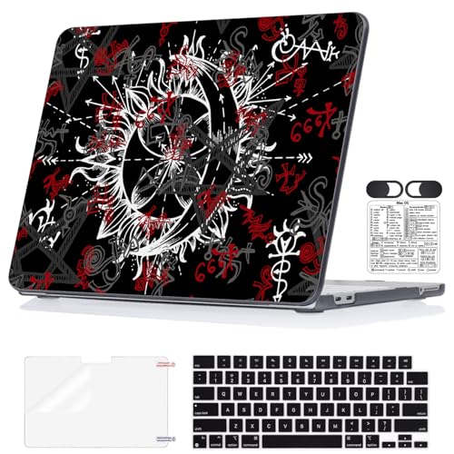 Gothic Pattern Black Case for 2026 MacBook Neo 13 Inch A18 Pro A3404 | Lightweight Anti-Scratch Hard Shell. 5-in-1 Kit Included. Perfect for Students & Travel. Fits A3404 Only. Not for Air/Pro 13" - color: Gothic