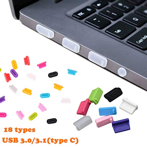 10PCS Universal Computer Anti Dust Stopper/Plug, General Laptops Soft Silicone Dustproof Cover, Notebook Laptop PC Computer Accessories, Anti-dust Stopper-USB3.0 Green Silicone - color: USB3.0 Green Silicone