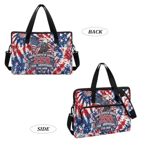 Laptop Sleeve, Laptop Cover with Adjustable Strap Computer Bag Tablet Notebook Sleeves Handbag Messenger Briefcase - color: Usa 250th Birthday Print