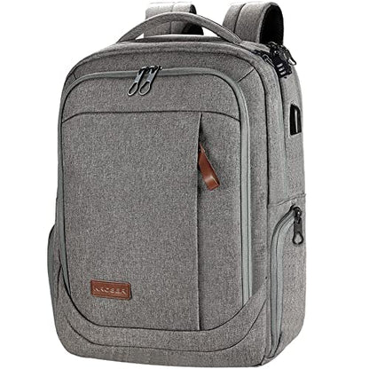 KROSER Laptop Backpack Computer Backpack 17.3 Inch for Men/Women-Grey | Laptop with USB Charging Port Water-Repellent Travel Large Backpack Casual Daypack Business/College - color: A-grey-17.3"
