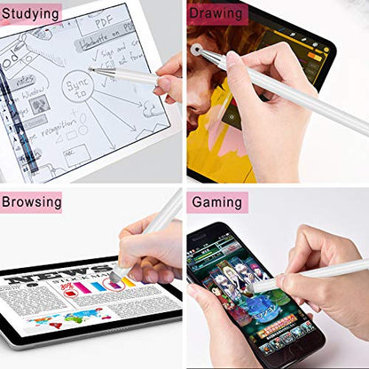 Stylus Pen for Touchscreen - 1.5mm Ultra-Fine Tip Stylus Pen for iPad Pro, Air | Magnetic Cap | 12H Battery | No Bluetooth | Compatible with iPhone, Android, Chromebook, Tablets