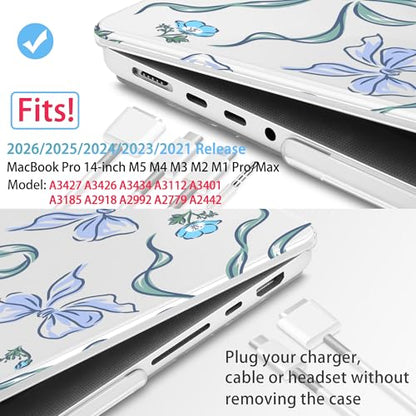 Mektron Case for M5 MacBook Pro 14 inch 2026 Model A3427 A3426 Fit 2025-2021 Model A3434 A3112 M4 A3112 A3401 A3185 M3 A2918 A2992 M2 A2779 M1 A2442 Pro/Max Cover for MacBook Pro 14",Bows C355 - color: Bows C355