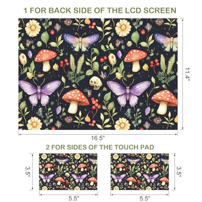 DINKY Laptop Notebook Skin Sticker Cover Decal, 16" 16.5" 17" 17.3 inch Laptop Vinyl Skin Sticker Cover Soft Art Protector Netbook (Mushroom Butterfly) - color: Mushroom Butterfly