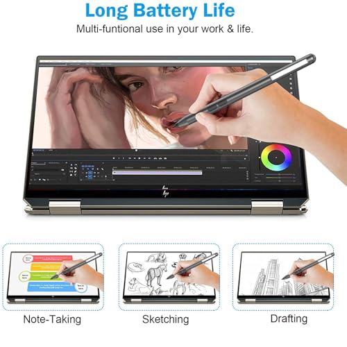 Stylus Pen for HP Omnibook X Flip Envy/Pavilion/Spectre x360 300Day Battery - color: Grey
